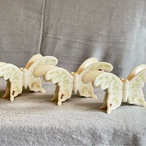 Elegant Butterfly Lenox place card holders Set of 3 - Cream and Green